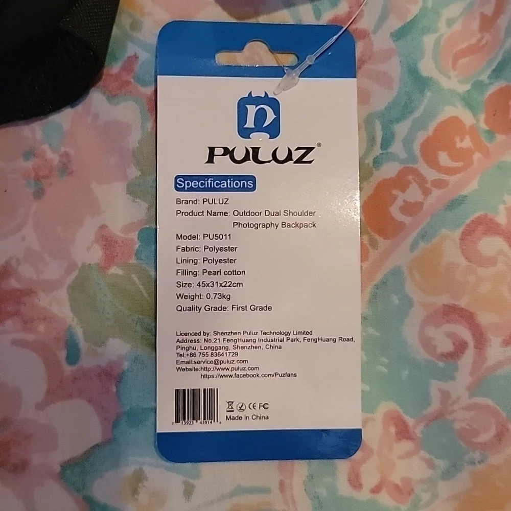 Puluz Outdoor Dual Shoulder Photography Backpack, NWT